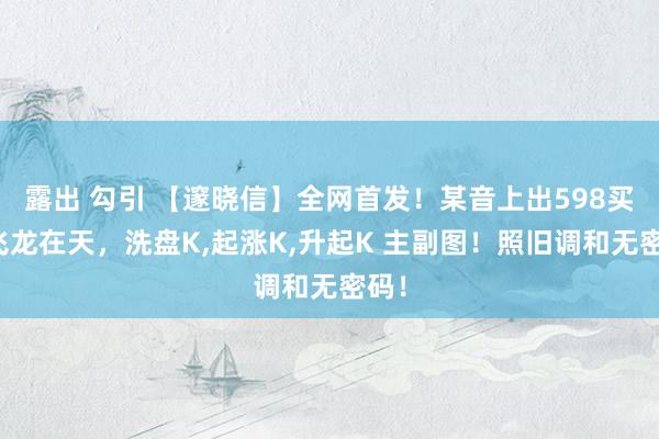 露出 勾引 【邃晓信】全网首发！某音上出598买的飞龙在天，洗盘K，起涨K，升起K 主副图！照旧调和无密码！
